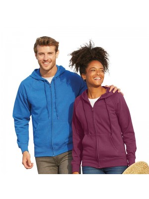 Plain Sweatshirt Lightweight Zip Hooded Fruit of the Loom 240 GSM